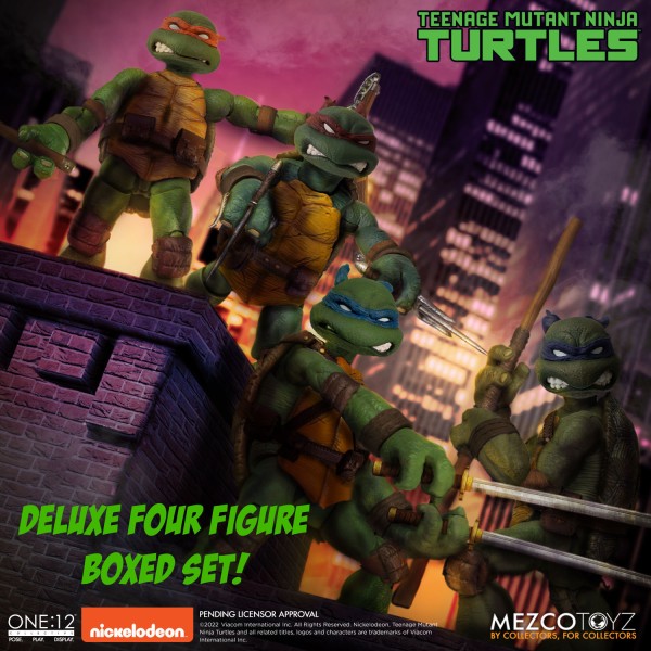 Teenage Mutant Ninja Turtles MEZCO Deluxe Box Set 4-Pack TMNT 17cm Actionfiguren