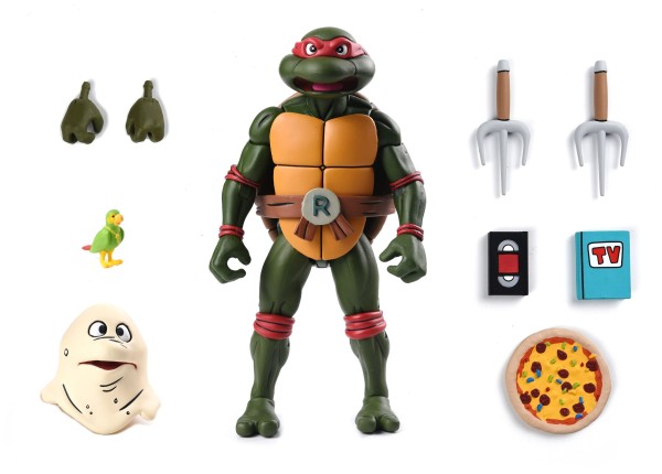 Teenage Mutant Ninja Turtles Raphael VHS Cartoon NECA Ultimate TMNT Pizza Club Edition