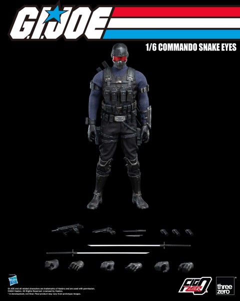 G.I. Joe FigZero Commando Snake Eyes ThreeZero 1/6 - 30 cm